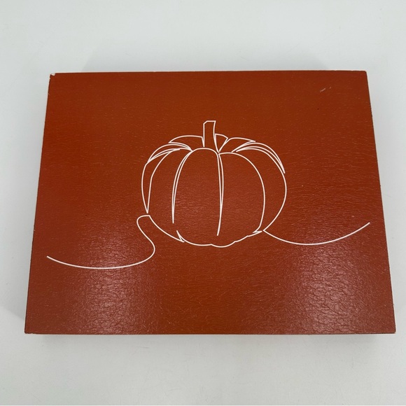 Pumpkin Wood Block Sign Wall Art Orange Minimal Orange Fall Autumn Rustic READ - Picture 6 of 14